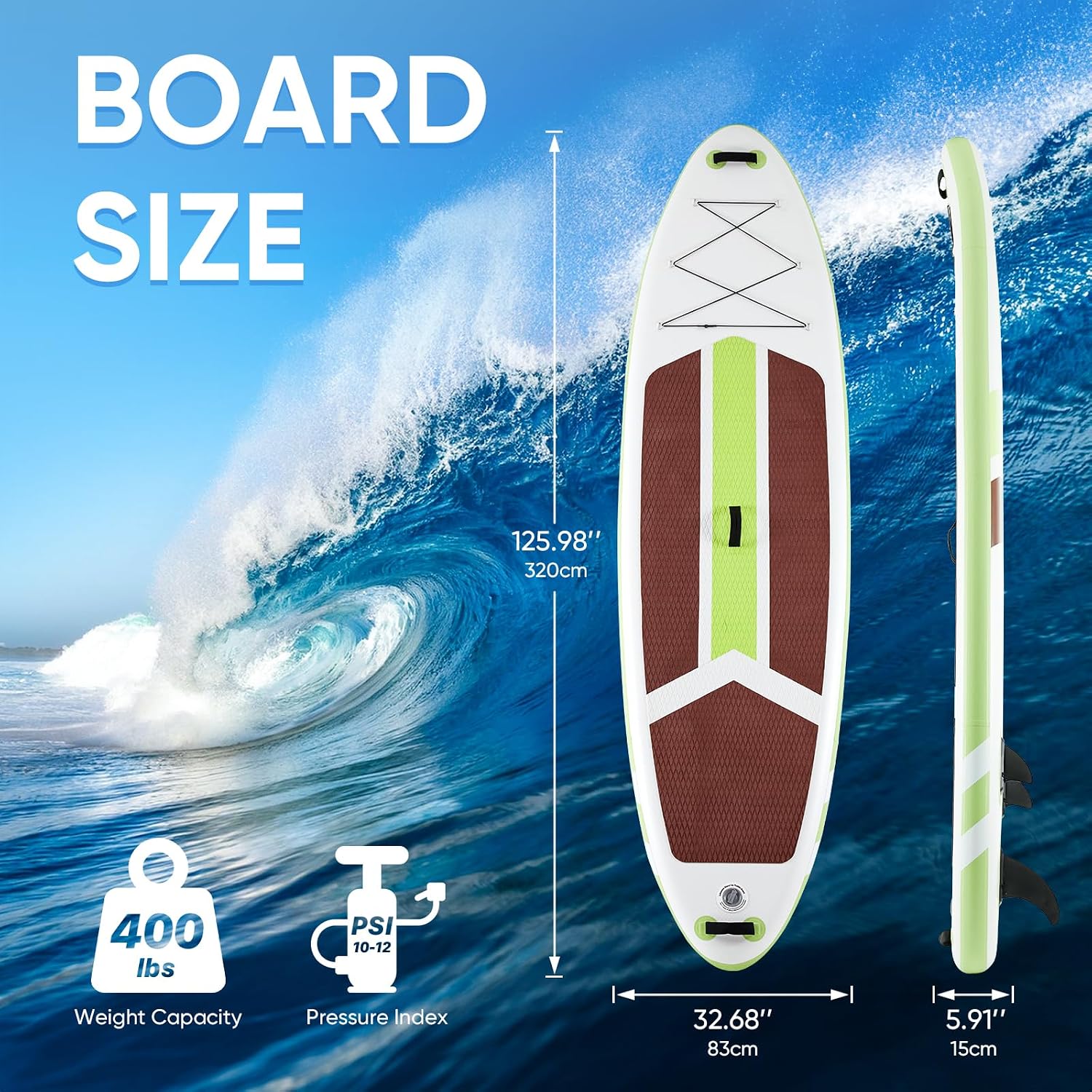 DUMOS Inflatable Stand Up Paddle Board, 10.5'×33'' Paddle Boards with Non-Slip Deck, Durable Advanced Material and Complete SUP Accessories for All Skill Levels