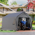 EROMMY 8x14 FT Heavy Duty Carport with All-Steel Metal Frame, Portable Garage with Reinforced Base, All-Season Car Canopy for Car, Boat, Truck