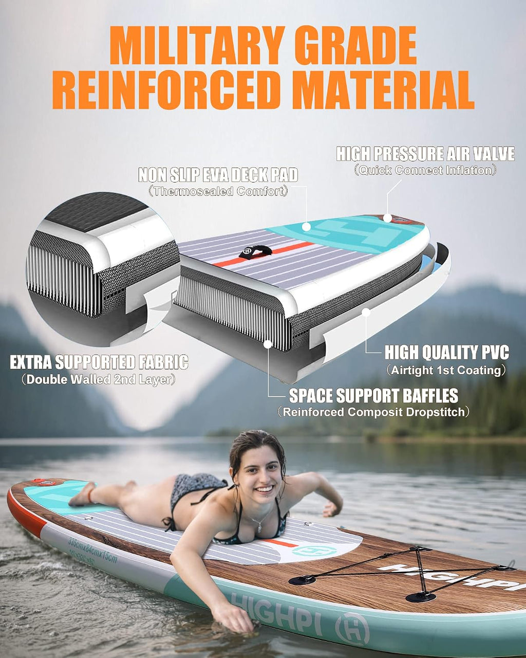 Inflatable Stand Up Paddle Board for Youth and Adults – Wide Sup with Premium Accessories, Blow Up Paddleboard for Surfing, Fishing, Yoga & More