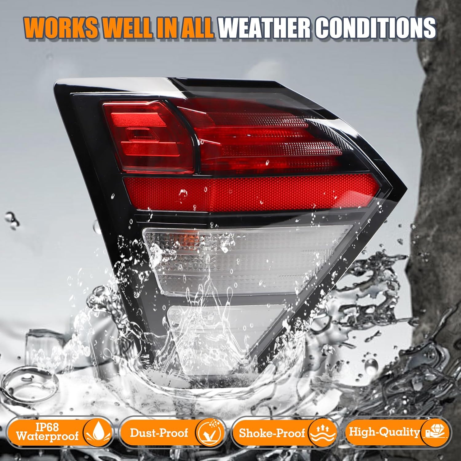Left LED Tail light W/Halogen Turn Signal Assembly Compatible With 2024-2025 Hyundai Kona SE/SEL/N-Line Outer Rear Tail Lamp Left Driver Side 92405-BE020