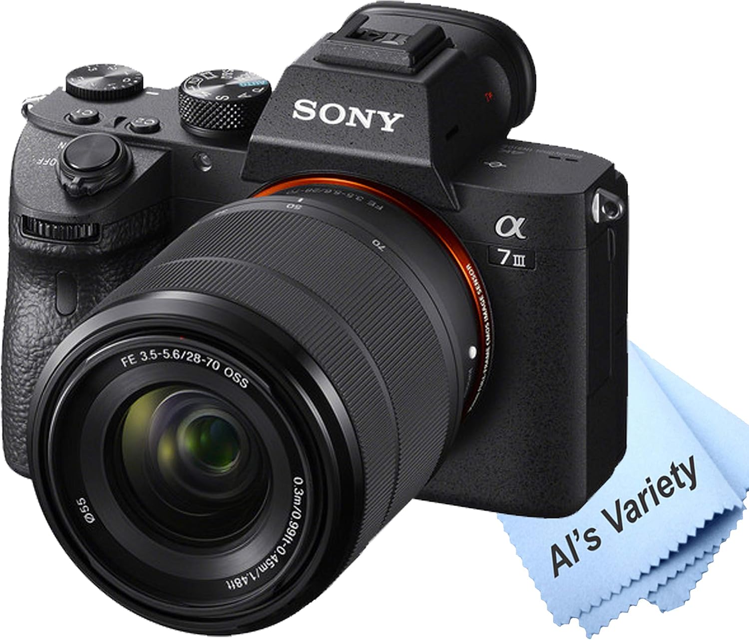 Sony A7 III with 28-70mm + 55-210mm Lenses + 420-800mm Lens +128GB Extreme Speed Card, U-Grip, Microphone, LED Video Light, Spare Battery, Filter Kit, More (Extreme Pro-Bundle), Black (Renewed)