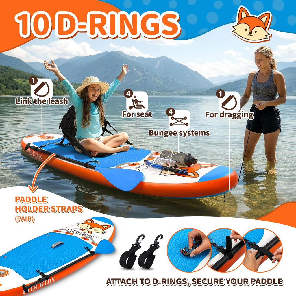 Kids Inflatable Stand Up Paddle Board with SUP Accessories,Wide Stable Design,Non-Slip Comfort Deck, Inflatable Paddle Board for Kids & Children