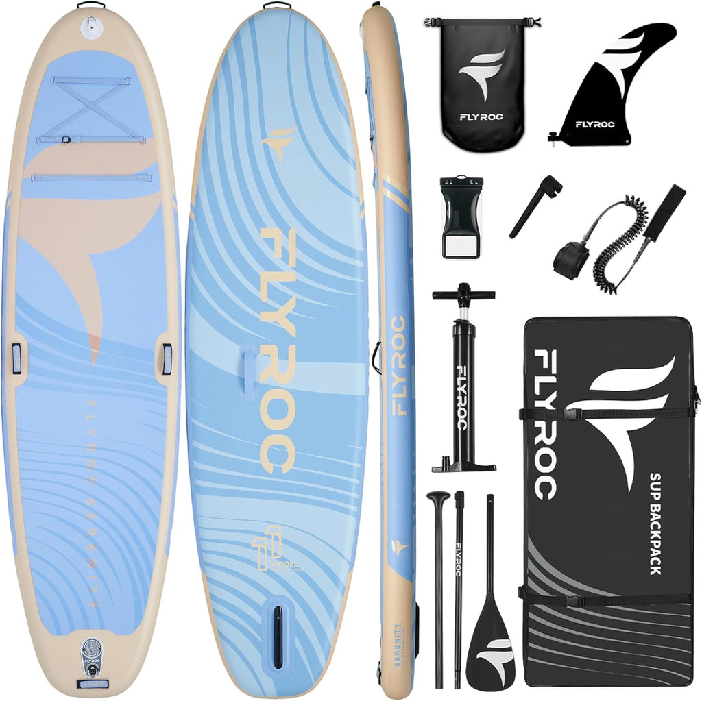 11'x35 Extra Wide Inflatable Paddle Board, 430lb Capacity Stable Paddleboard for Yoga, Stand up Paddle Board for Adults(x3), Full Coverage EVA Deck, 5 Handles, 100L Backpack, All-Round