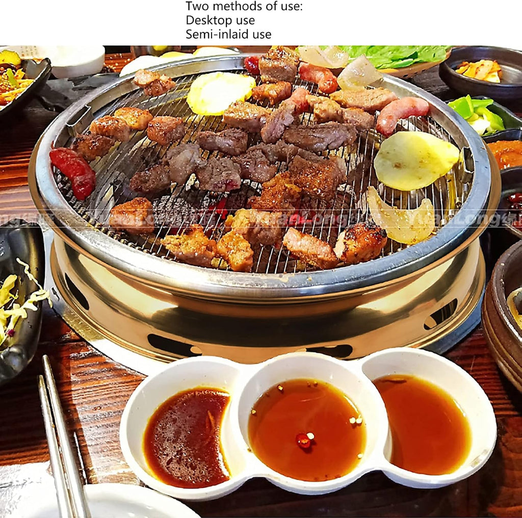 BBQ Barbeque Barbecue Grill, BBQ, Multifunctional Charcoal Barbecue Grill, Household Korean BBQ Grill, Tabletop Smoker Grill (Color : D)
