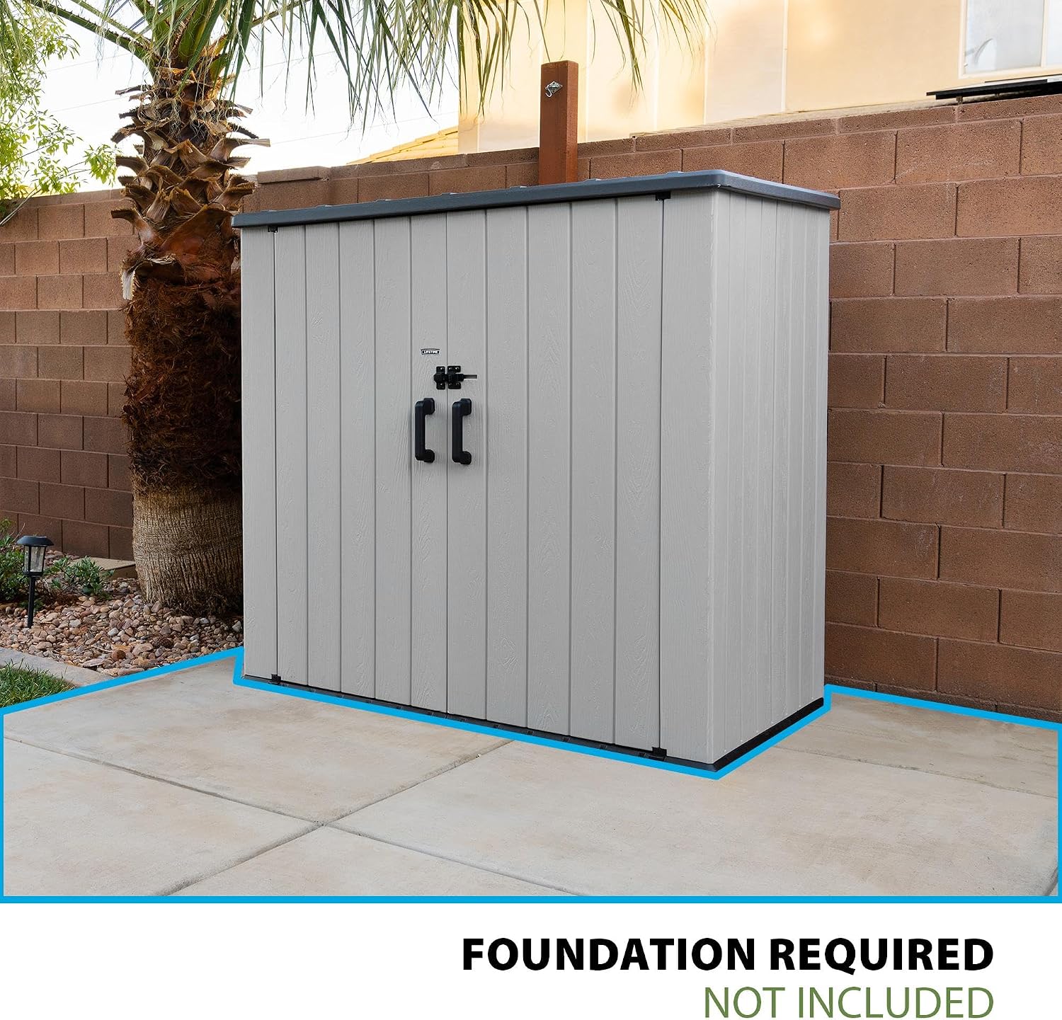 Lifetime Outdoor Utility Storage Shed with Double Wall Steel-Reinforced Construction, 6.3 x 3.6 FT
