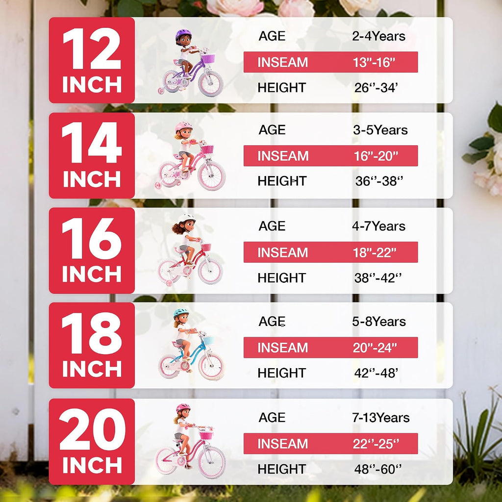 RoyalBaby Girls Bike with Training Wheels and Kickstand, Stargirl Kids Bicycle 16 Inch Toddlers to Big Kids 4-7 Years, Coral Red