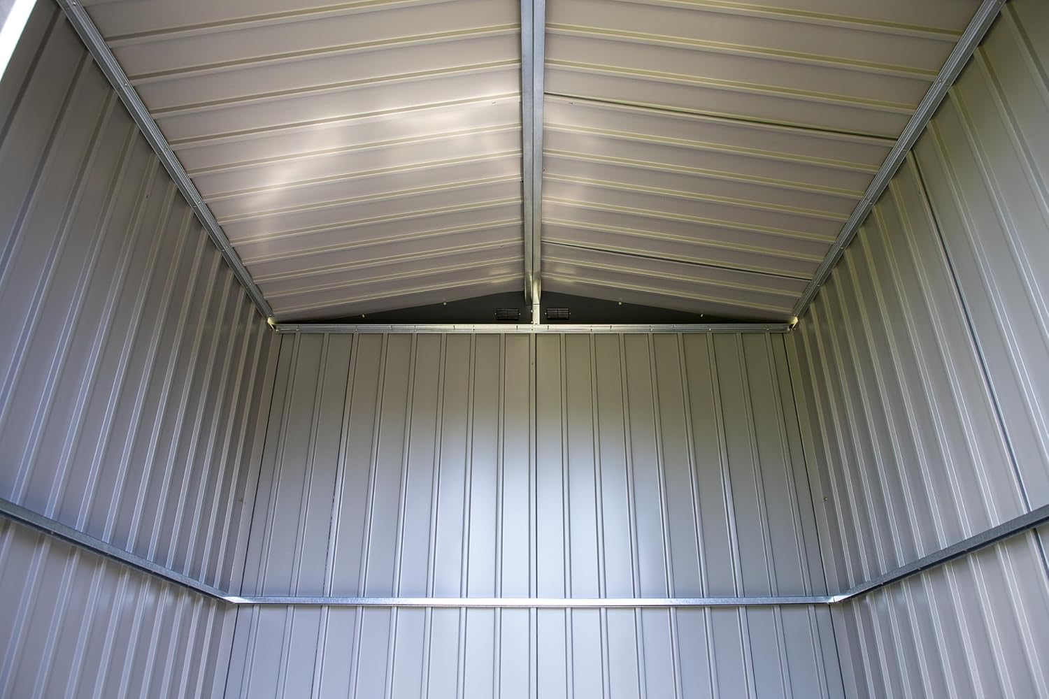 Arrow Shed Elite 14' x 16' Tall Outdoor Steel Storage Shed with High Gable and Lockable Doors Storage Building, Anthracite