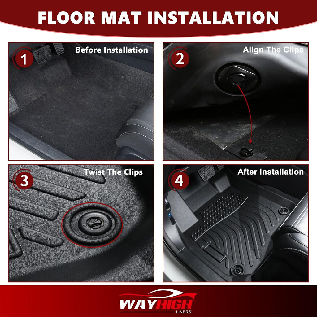 Wayhigh® Floor Mats & Cargo Liner for Kia Sportage Hybrid 2026(Only for HEV, Not for PHEV) All Weather TPE Car Mats Waterproof Heavy Duty Floor Liners Custom Fit for Sportage Hybrid 2026 - Black