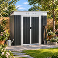 6x4 FT Outdoor Metal Garden Shed with Sliding Door, Heavy Duty Patio Storage Shed for Backyard Lawn Tools, Weather Resistant Steel Frame Utility Shed for Outdoor Storage