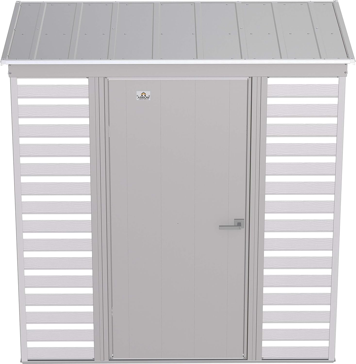 Arrow Select 6' x 4' Outdoor Lockable Steel Storage Shed Building, Flute Grey