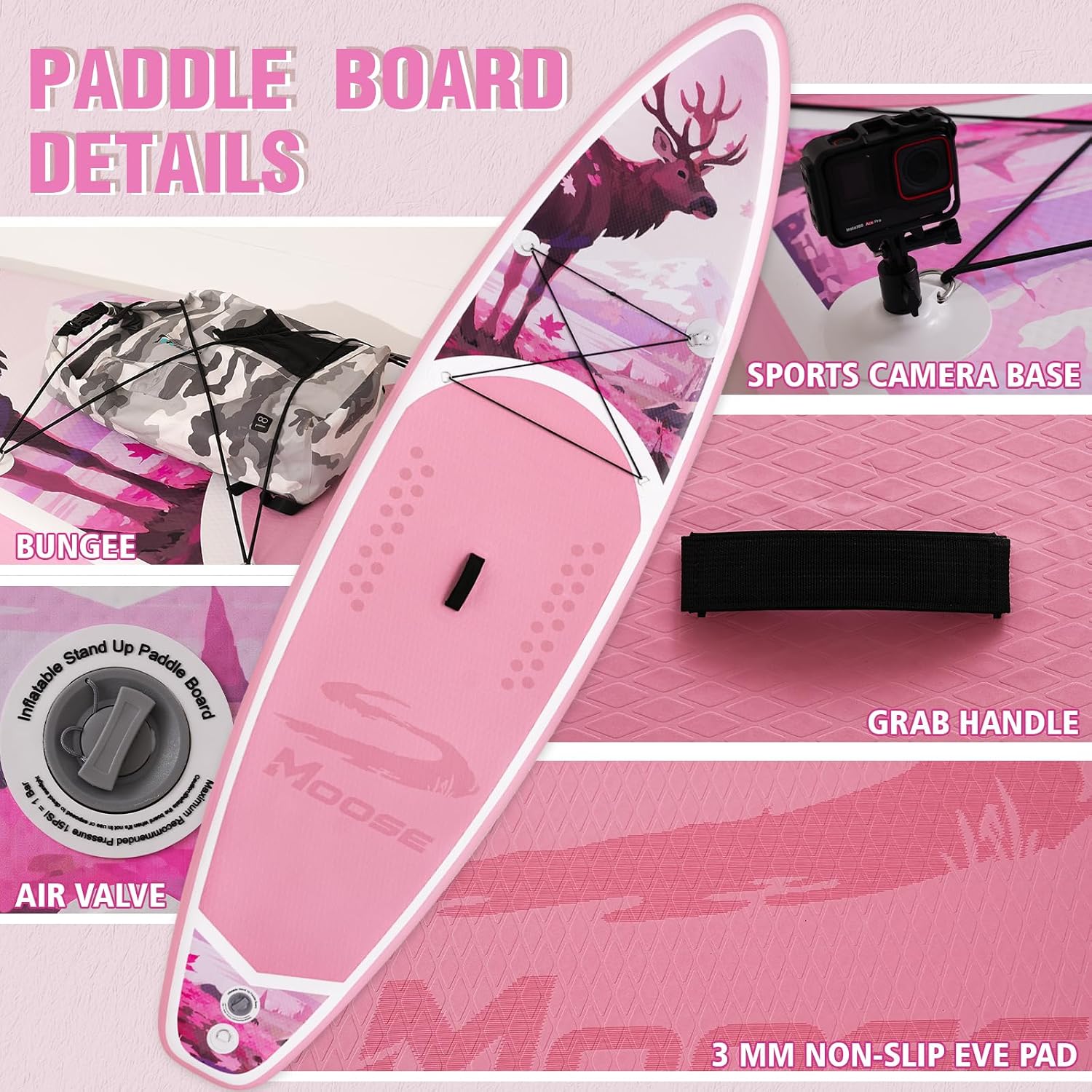 FEATH-R-LITE Inflatable Paddle Board Stand Up Paddleboards for Adults SUP with Premium Accessories Pump, Adjustable Paddle, Leash, Three Fins, Backpack