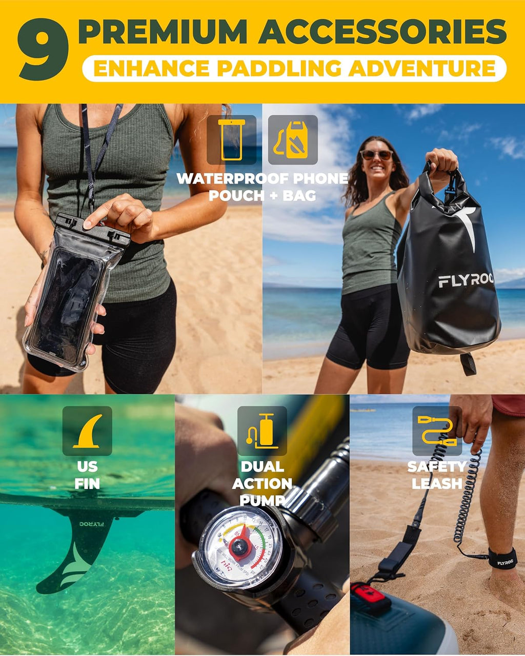 11'6x35'' Extra Wide Inflatable Paddle Board, 450lb Capacity Stand Up Paddle Board for Adults (x3), Stable Inflatable SUP, All Skill Levels, 3 Handles, 100L Backpack, 3PCS Paddle, 5L Dry Bag