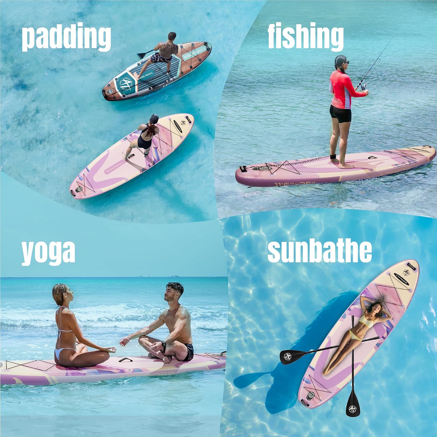 11'6'x35' Inflatable Paddle Board, 450lbs Extra Wide Stand Up Paddleboard for Adults with Premium SUP Accessories Kit & Backpack, Blow Up Kayak Non-Slip Stable Deck Boat for Yoga Fishing Surf