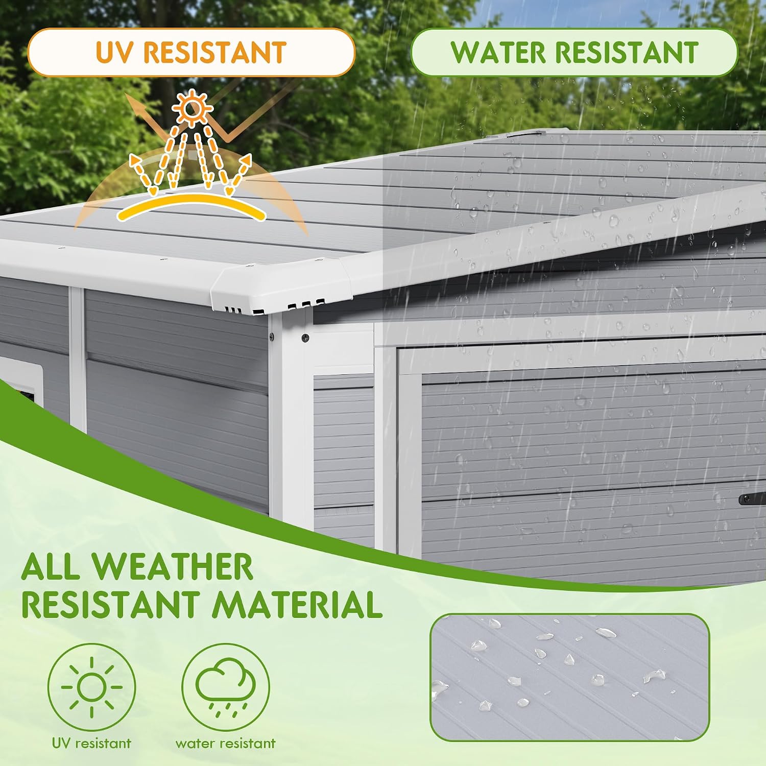 Flamaker 5 x 4 FT Outdoor Storage Shed, Garden Resin Shed with Floor & Windows, Plastic Tool Shed with Lockable Door for Backyard Patio Lawn Pool, Light Gray