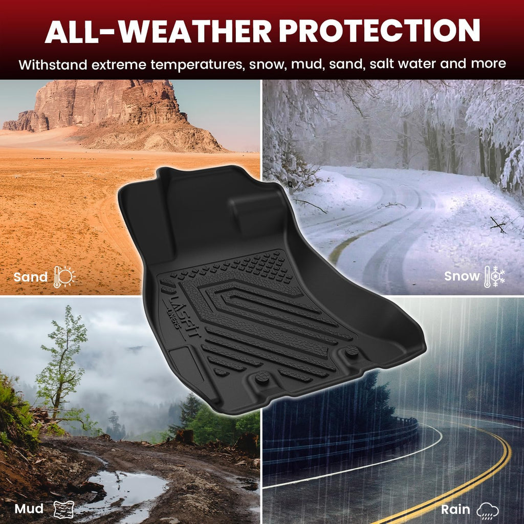 LASFIT Floor Mats for Subaru Crosstrek 2016-2017/XV Crosstrek 2013-2015/Impreza 2012-2016/WRX 2015-2021,Custom Fit TPE All Weather Floor Liners 1st & 2nd Row for Subaru Car Mats, Black