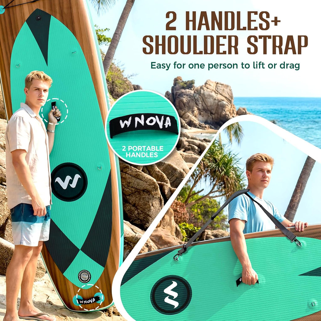 11'6' × 34' Extra Wide Inflatable Stand Up Paddle Board, Stable SUP with Premium SUP Accessories and Non-Slip Comfort Deck for Adults & Youth of All Skill Levels