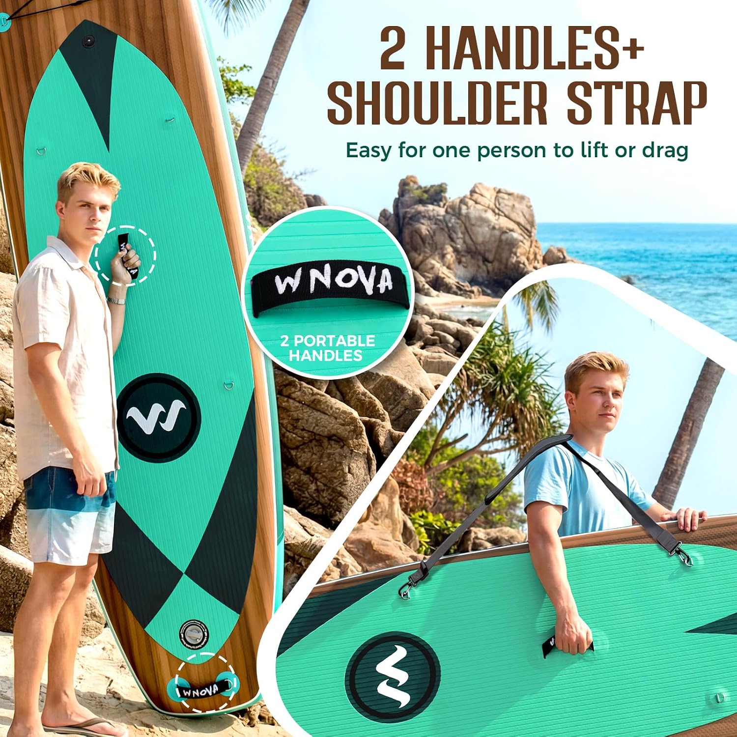 11'6' × 34' Extra Wide Inflatable Stand Up Paddle Board, Stable SUP with Premium SUP Accessories and Non-Slip Comfort Deck for Adults & Youth of All Skill Levels