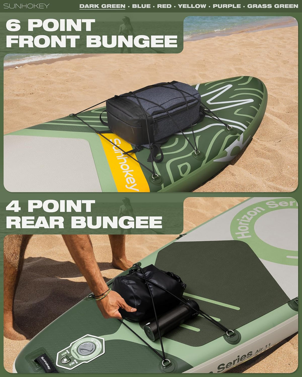 11'×34'' Extra Wide Inflatable Paddle Board with Seam Welded Technology, Stand Up Paddle Board, 420lb Capacity for Adults, Sup Board for All-Level with 2-Blade Paddle/Dual-Action Pump/Leash