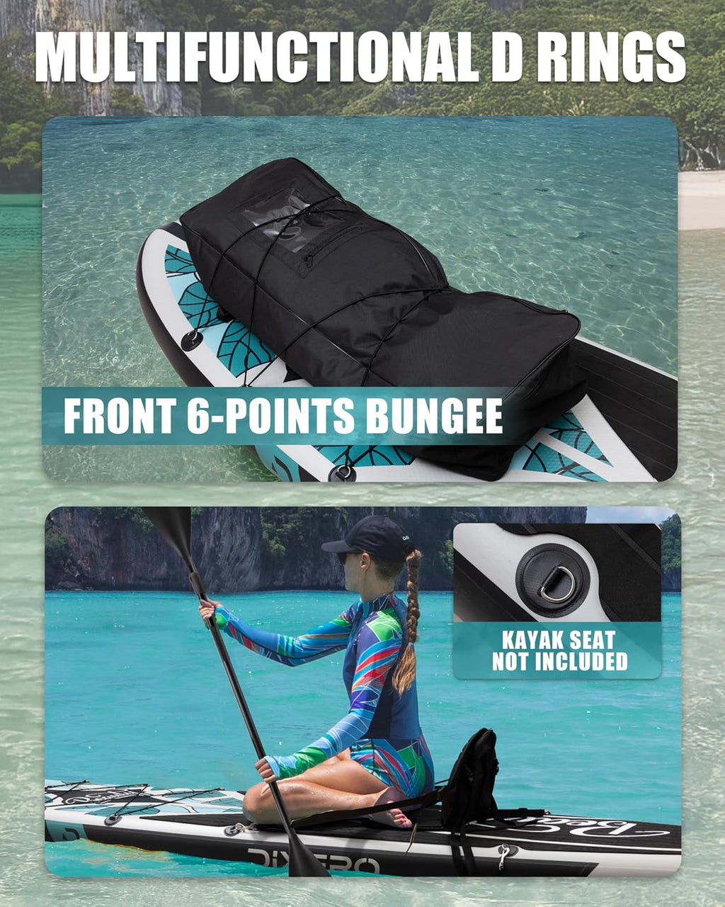 Inflatable Stand Up Paddle Board with SUP Accessories, 11'*33' Inflatable Paddle Boards for Adults & Youth of All Skill Levels