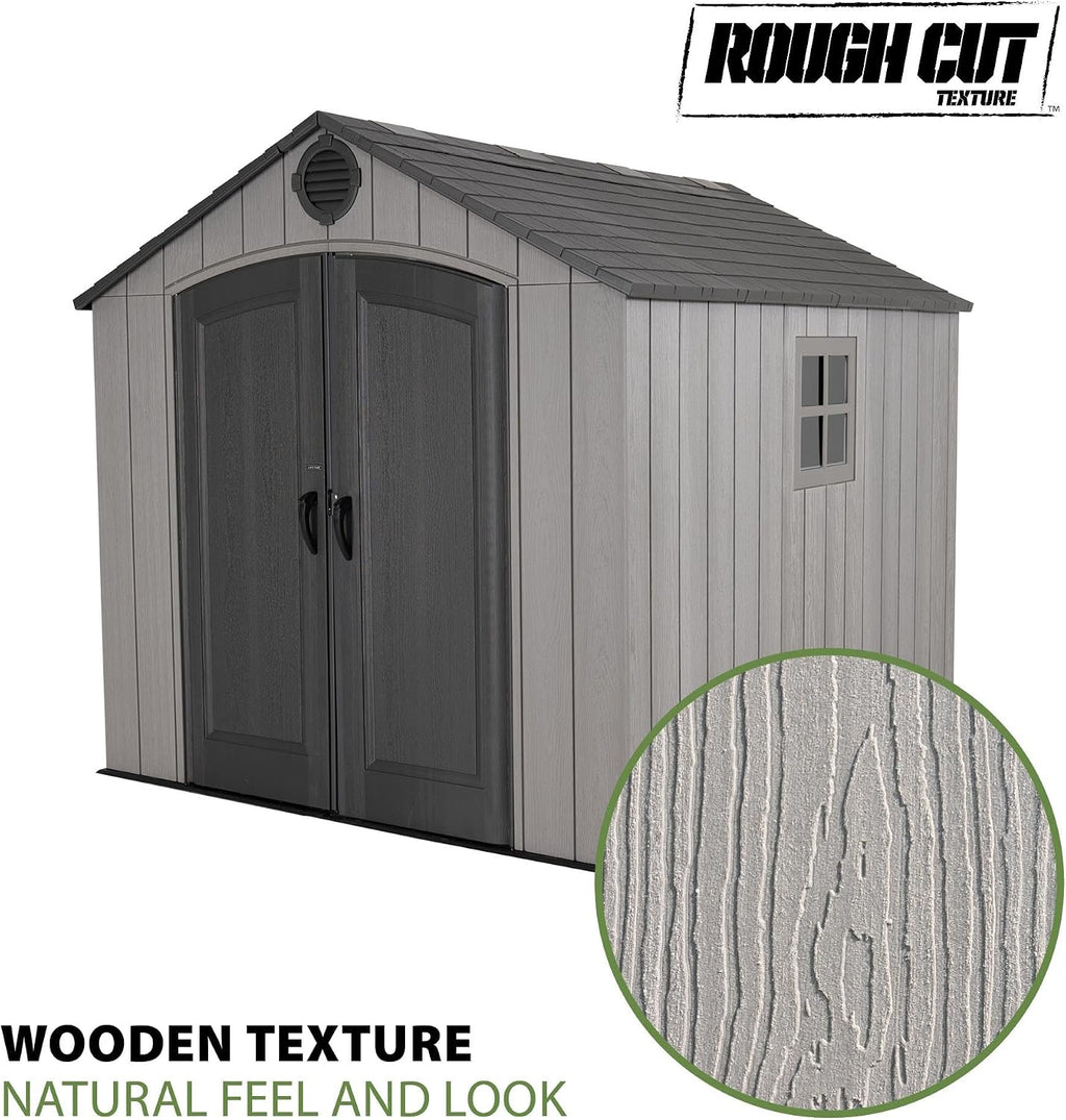 Lifetime Outdoor Storage Shed, 8 x 10 Foot, Gray