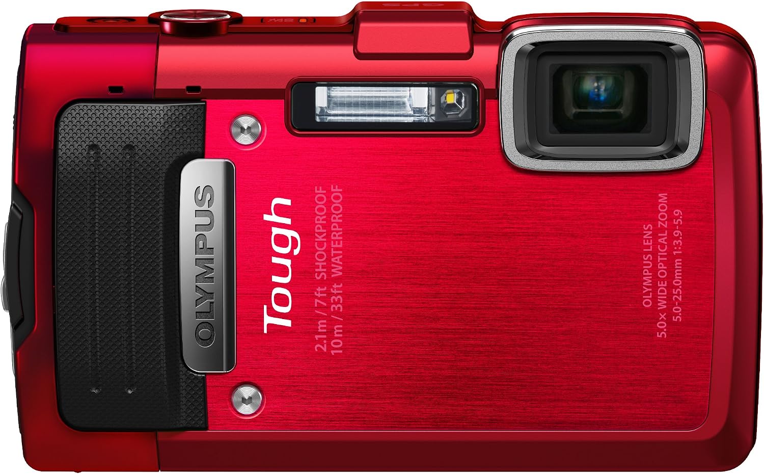 OM SYSTEM OLYMPUS Stylus TG-830 iHS Digital Camera with 5x Optical Zoom and 3-Inch LCD (Red) (Old Model)