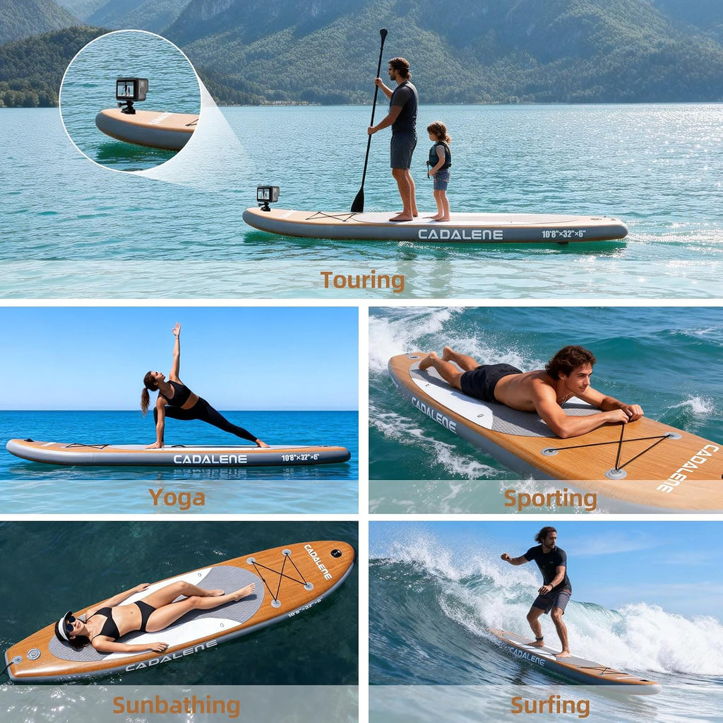 Inflatable Stand Up Paddle Board with SUP Accessories, Anti-Slip EVA Deck, Family-Friendly SUP Boards for Adults & Youth of All Skill Levels, Versatile Yoga Paddle Board