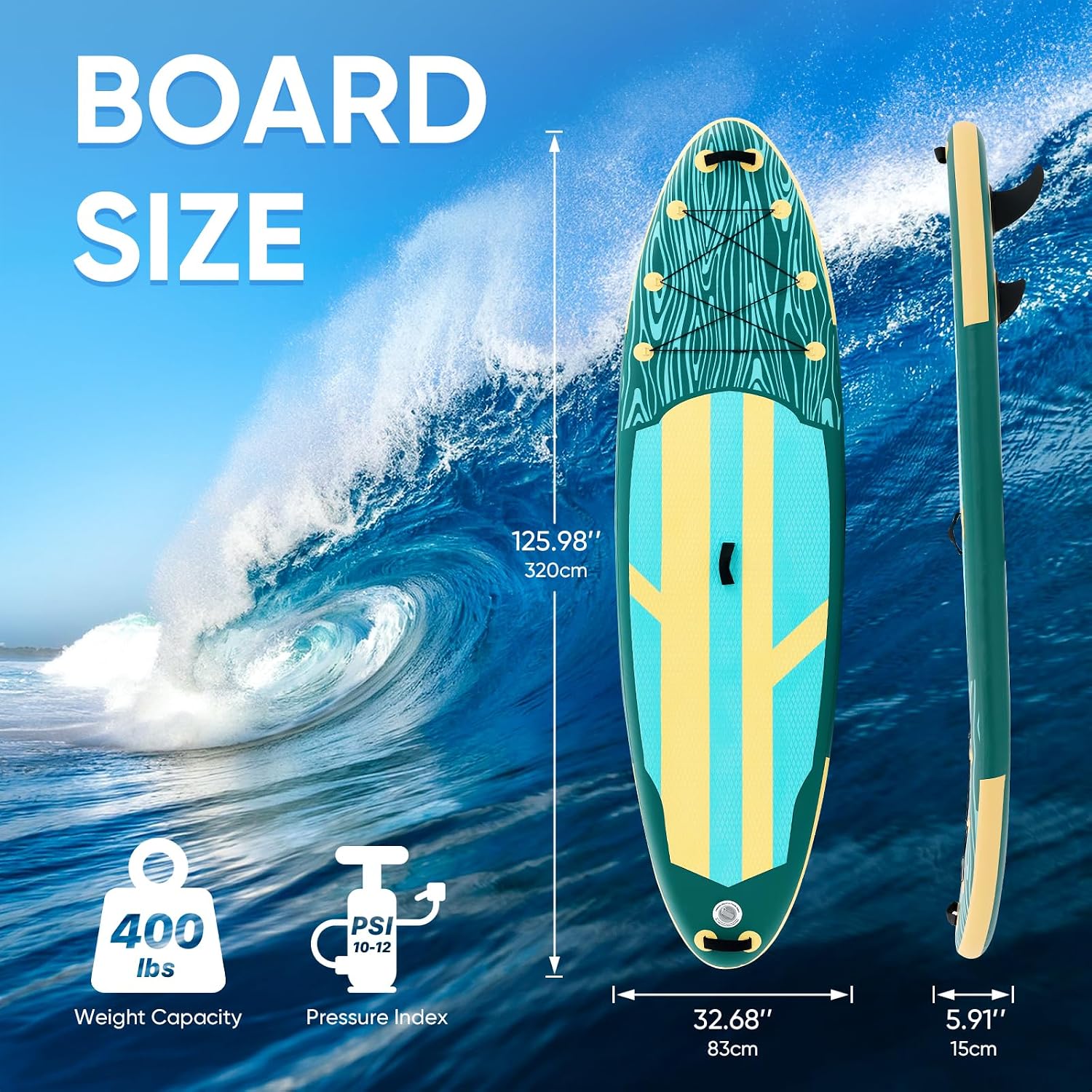 DUMOS Inflatable Stand Up Paddle Board, 10.5'×33'' Paddle Boards with Non-Slip Deck, Durable Advanced Material and Complete SUP Accessories for All Skill Levels