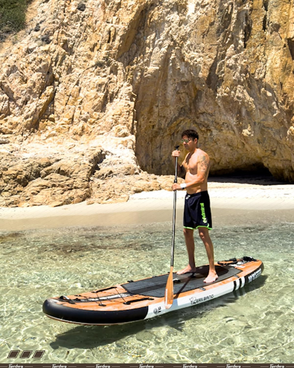 TIGERXBANG Paddle Board, 10.8' Stand Up Paddle Board with Premium Complete Inflatable SUP Accessories, Extra Wide Paddleboards for Adults & Kids-Pandora Collection