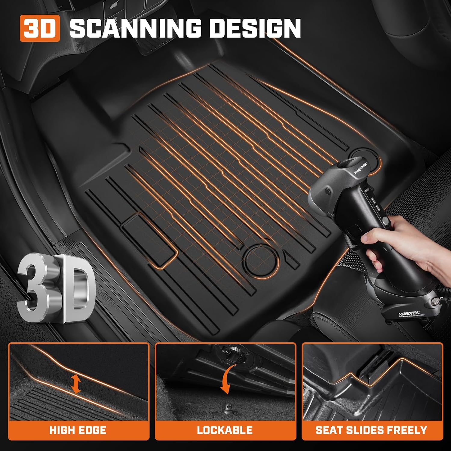 Mixsuper Floor Mat & Cargo Liner for Jeep Grand Cherokee 2022-2026(Include 4xe Not for L or WK),All Weather TPE Floor mat with Backrest and Door Sill Guards Grand Cherokee Accessories,Anti-Slip Black