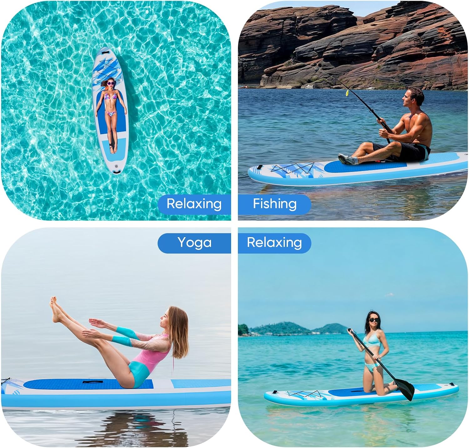DUMOS Inflatable Stand Up Paddle Board, 10.5'×33'' Paddle Boards with Non-Slip Deck, Durable Advanced Material and Complete SUP Accessories for All Skill Levels