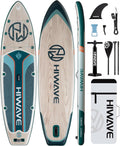 Hiwave Inflatable Paddle Board 11 '* 34 '* 6' Extra Wide Sup Board, 420lb Capacity Paddle Board for Adults, Suitable for Sea and Lakes, 2+1Family Board