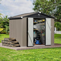 Outdoor Storage Shed 8x6 FT,Metal Tool Sheds,Waterproof Outside Storage Sheds with Lockable Door,Large Storage Building
