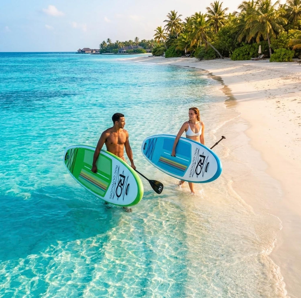 Roc Inflatable Stand Up Paddle Board 10' 6' with Premium SUP Paddle Board Accessories, Wide Stable Design, Non-Slip Comfort Deck for Youth & Adults