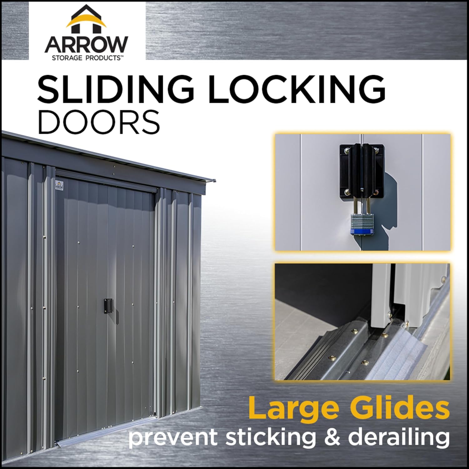 Arrow Classic 10' x 4' Outdoor Padlockable Steel Storage Shed Building, Flute Grey