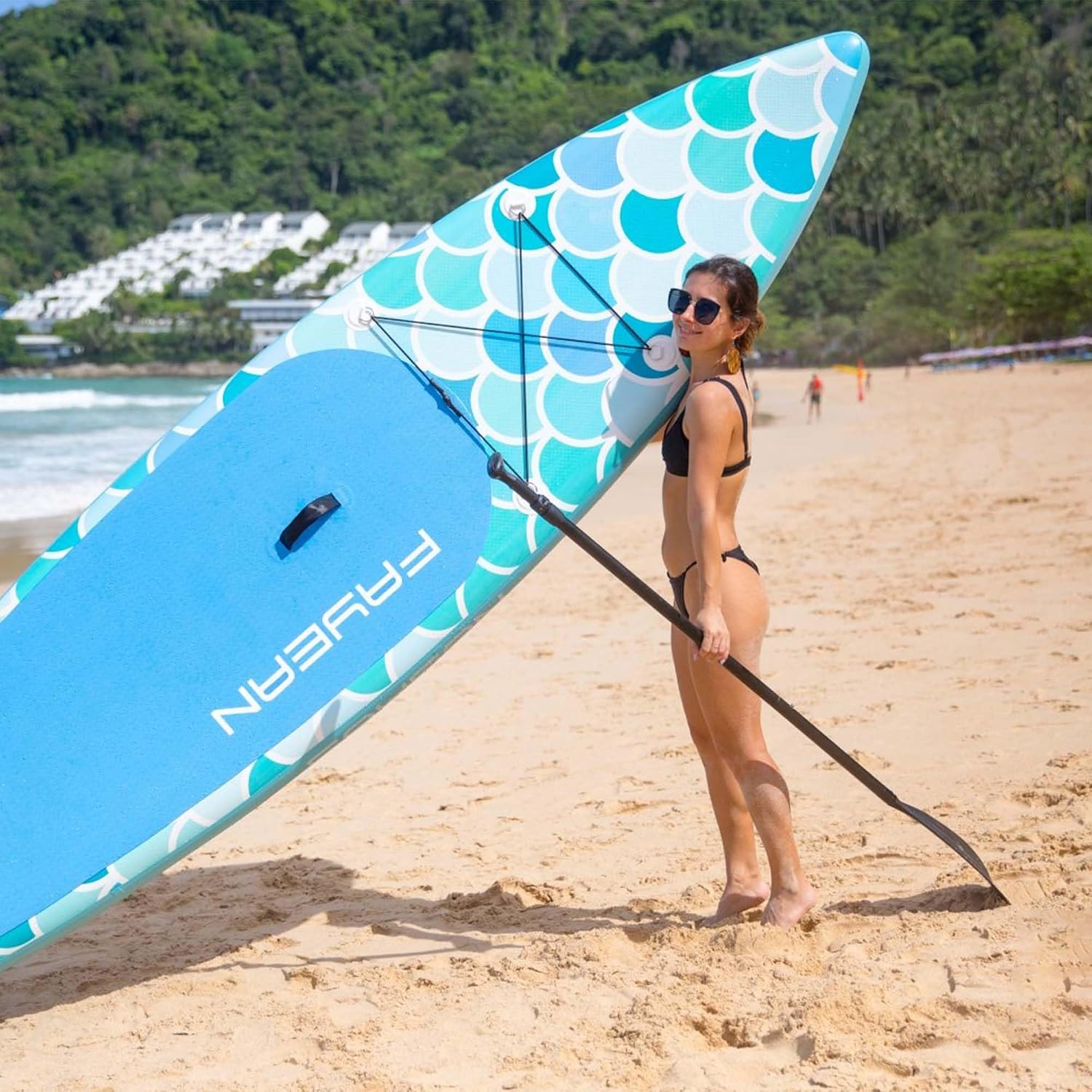 Inflatable Paddle Board,Extra Wide 10.6'/11' Stand Up Paddle Board with Sup Accessories,400lbs Capacity for Family with Safety Leash, All Skill Levels Sup for Yoga,Fishing,Surfing