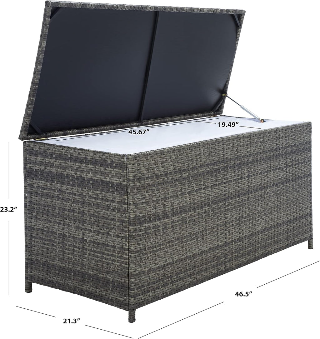 SAFAVIEH Outdoor Collection Oliveira Grey/White Cushion Box