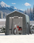6X8 FT Heavy-Duty Portable Outdoor Storage Shed, 240g Waterproof Carport Storage Shelter with Roll-Up Door & Vent,UV-Resistant Canopy for Motorcycle, Bike, Lawn Mower & Tools