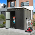 Domi Outdoor Storage Shed 5' x 3', Metal Garden Shed with Galvanized Steel Frame for Bike, Tools, Lawn Mowers, Pool Toys, Outdoor Storage Cabinet with Lockable Door for Garden Lawn Patio (Dark Grey)