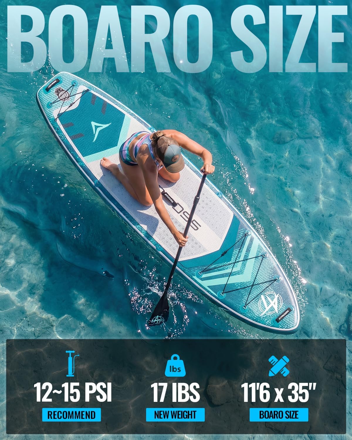 11'6'x35' Inflatable Paddle Board, 450lbs Extra Wide Stand Up Paddleboard for Adults with Premium SUP Accessories Kit & Backpack, Blow Up Kayak Non-Slip Stable Deck Boat for Yoga Fishing Surf