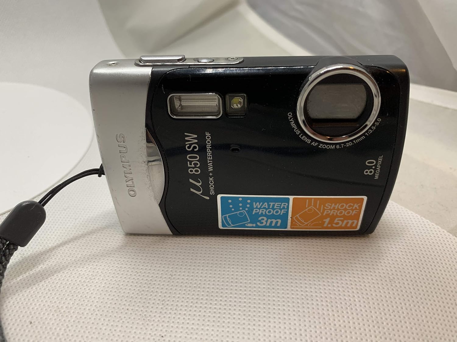 OM SYSTEM OLYMPUS Stylus 850SW 8MP Digital Camera with 3x Optical Zoom (Black)