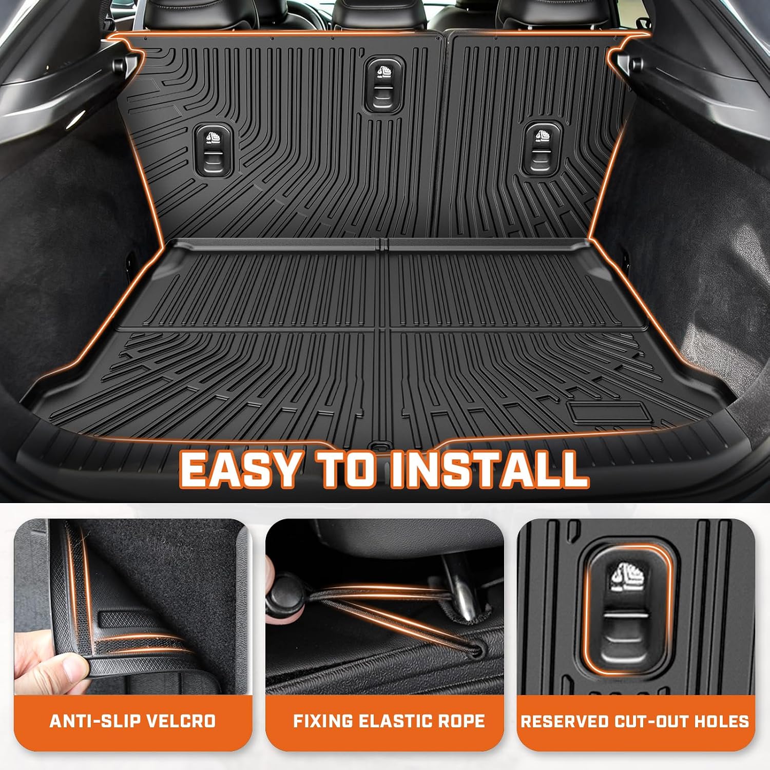 Mixsuper Floor Mat & Cargo Liner for Mazda CX30/CX-30 2020-2026,All Weather TPE Floor mat with Backrest and Door Sill Guards CX30 Accessories,Anti-Slip Floor Liners Set, Black