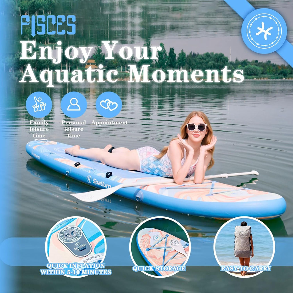 Spatium 11'5'x32' Magnetic Cup Holder Touring Paddle Board Stand Up Paddle Board for Adults,440lb Capacity SUP Board with Camera Mount for Youth & Adults of All Skill Levels