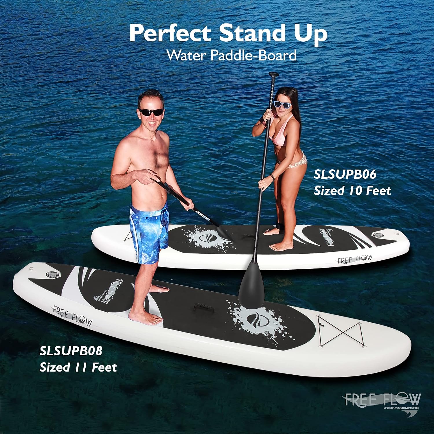 SereneLife Inflatable Stand Up Paddle Board with Premium SUP Accessories – Wide Stable Design with Non-Slip EVA Deck Pad for Adults and Youth of All Skill Levels, 350 lbs Capacity