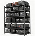 Storage Shelves, Garage Metal Shelving Unit, Adjustable, Double-Layer Column with Reinforced Ribs, Heavy-Duty, Capable of Bearing 600-3600 lbs (Black, 45''W*20''D*77''H, 6-Tier)