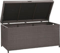 Crosley Furniture Palm Harbor Wicker Outdoor Storage Box for Patio Furniture Cushions and Pool Floats, Gray