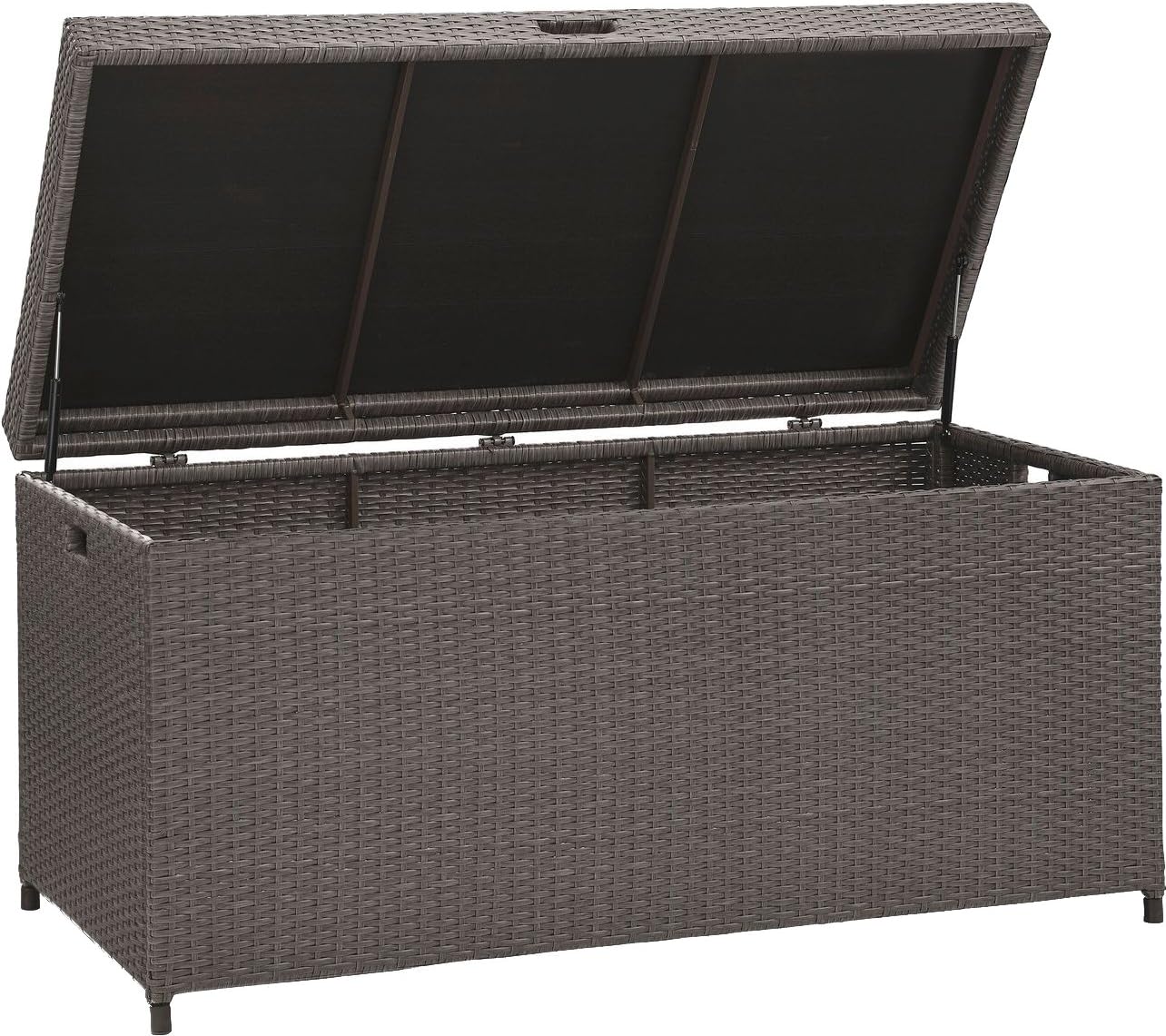 Crosley Furniture Palm Harbor Wicker Outdoor Storage Box for Patio Furniture Cushions and Pool Floats, Gray