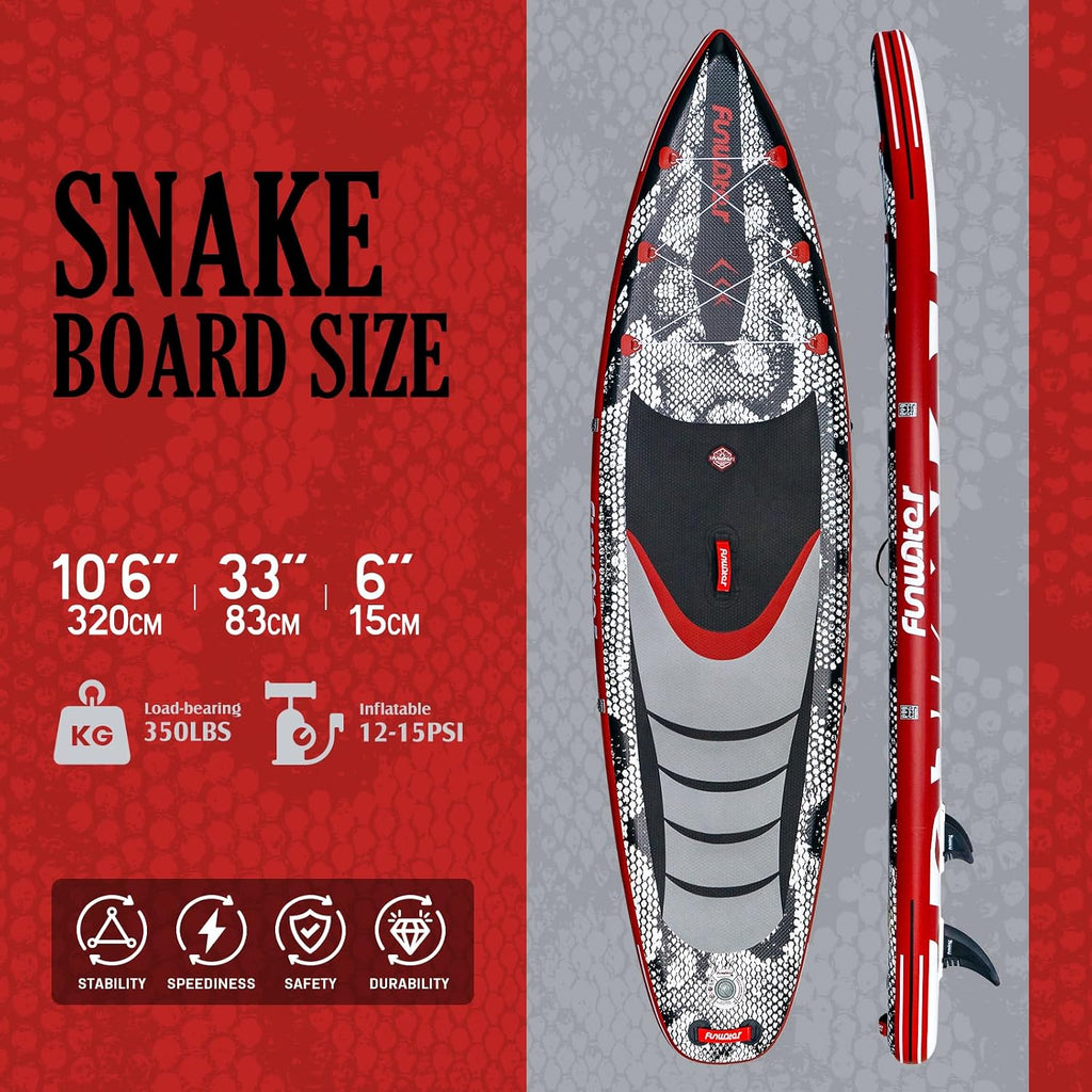 FunWater Inflatable Stand Up Paddle Board 10'6'/11'/11'6' Paddle Board for Adults & Youth, Paddleboards Inflatable with Premium SUP Accessories, Wide Stable, Non-Slip Comfort Deck