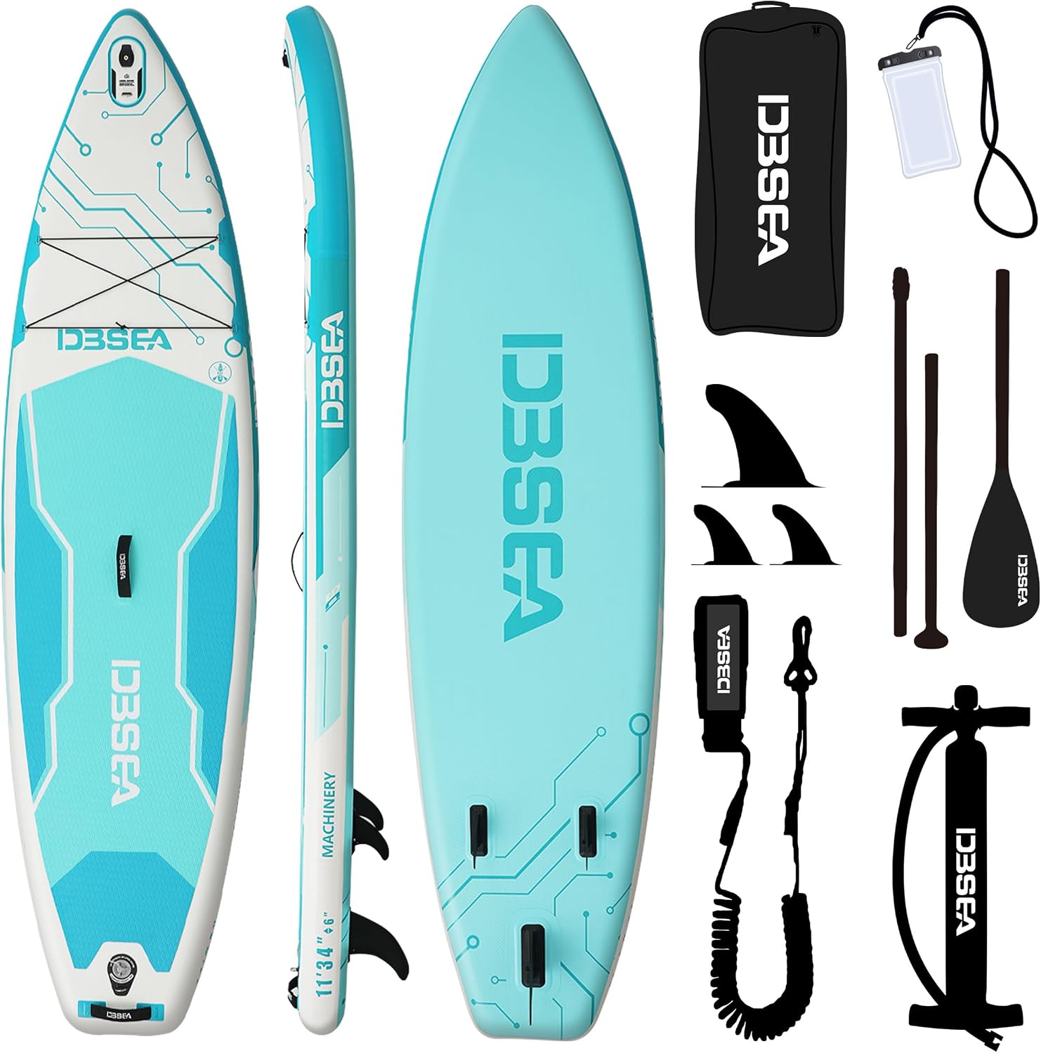 11 ft Inflatable Paddle Board with SUP Accessories, Non Slip EVA Deck, Extra Long Extra Wide iSUP, All Around Stand Up Paddle Board for Adults & Youth