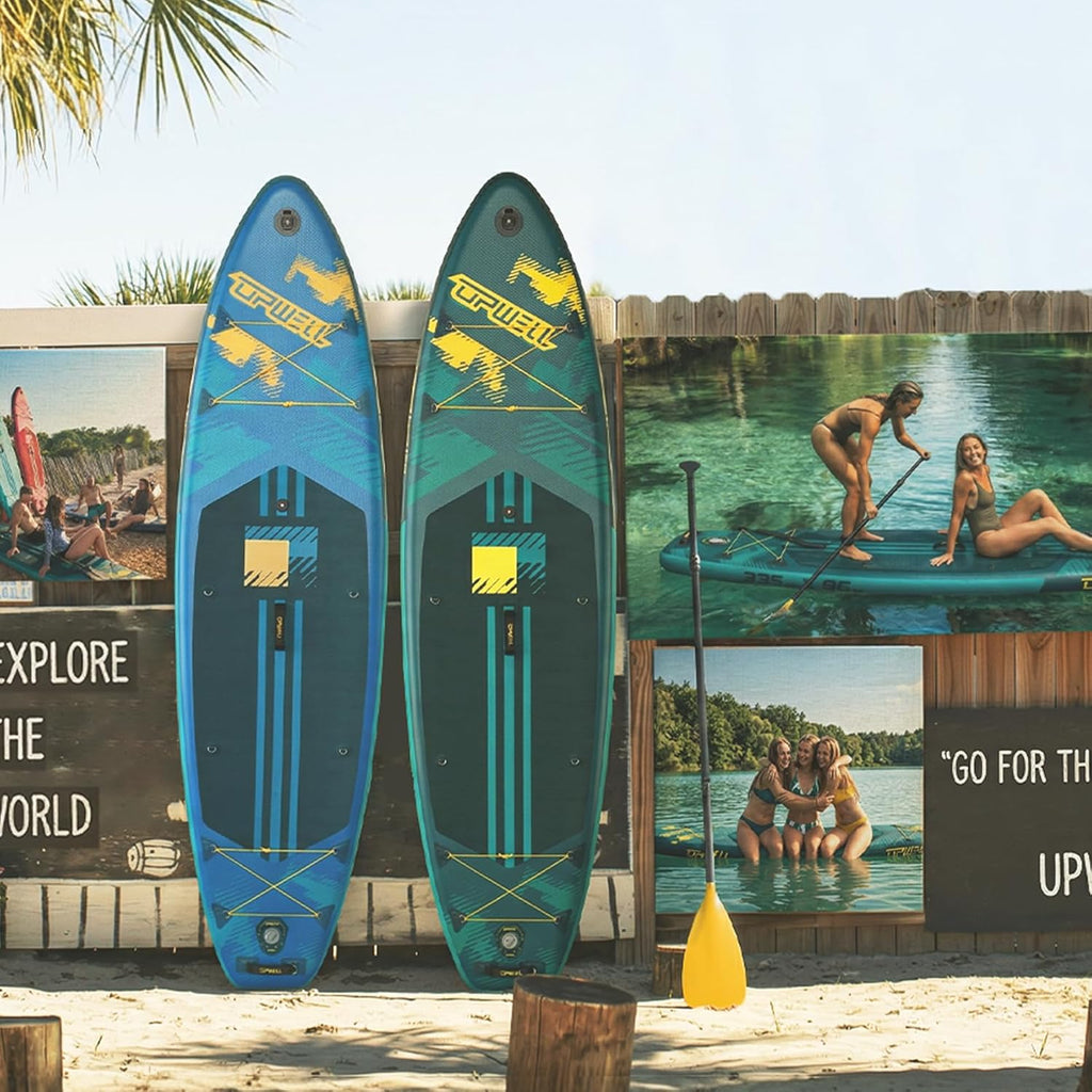 UPWELL 11'×34' Stand Up Paddle Board, SUP Board for Adults & Teens, Inflatable SUP Board with Premium Accessories, 120L Backpack, Paddle, Leash, Hand Pump, Fins
