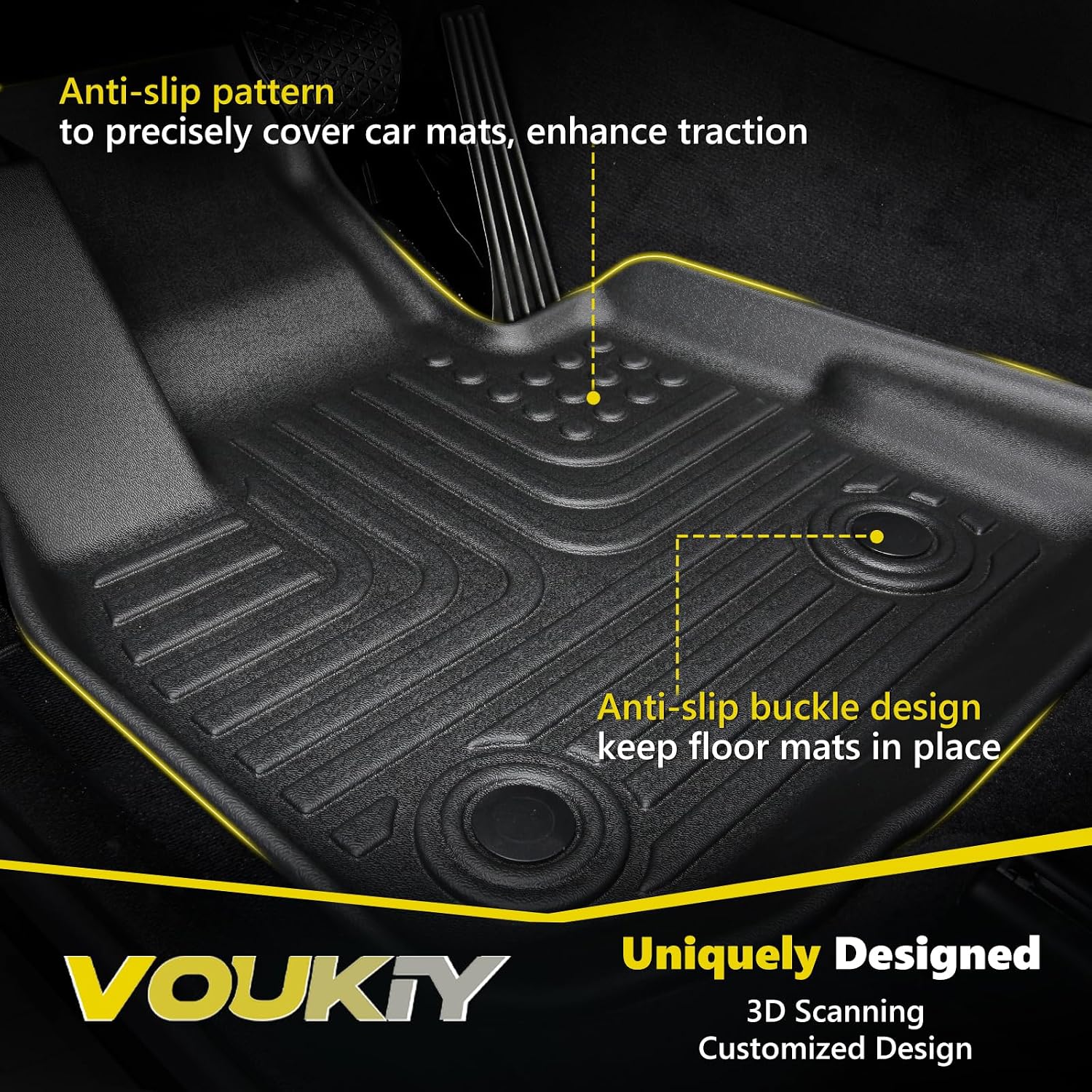 All Weather Car Floor Mats & Cargo Liner Set Fit for Nissan Armada & Infiniti QX80 8 Seats 2019 2020 2021 2022 2023 2024 Floor Liners Trunk Liner Armada Cargo Mat Accessories Black